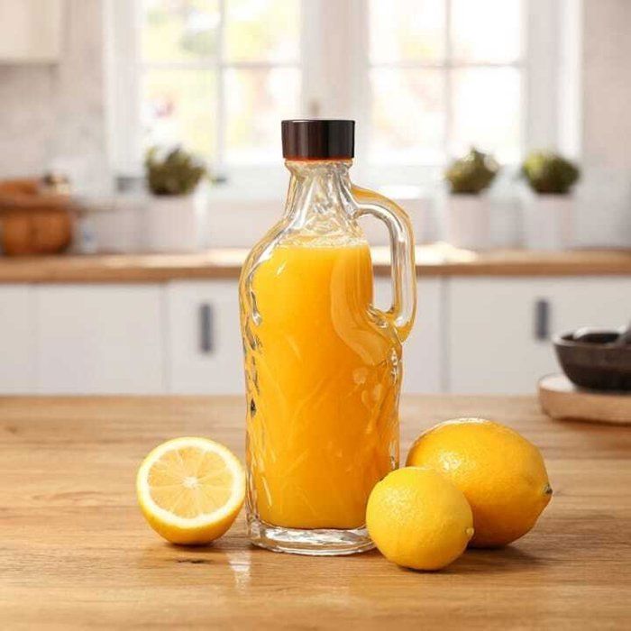 Bouteille en verre - AYA HOME - 1L - Motif géométrique - Fermeture hermétique - Verre épais - modèles aléatoires 