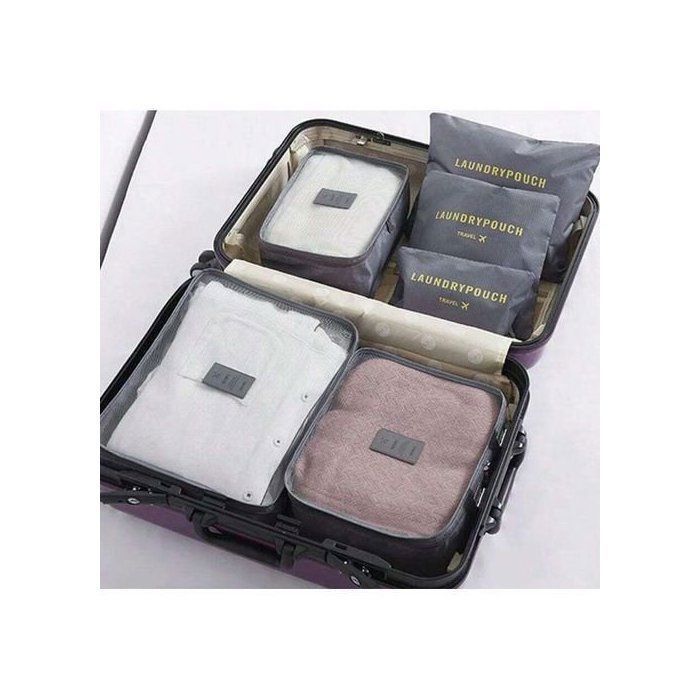 Organisateurs de voyage - AYA HOME - Lot de 6 - Cubes de rangement - Pochettes imperméables - Légers et compacts