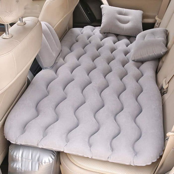 Matelas Gonflable de voiture avec 2 oreillers et Gonfleur - Gris