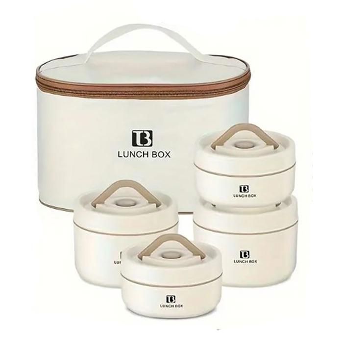 4 bols Lunch Box isotherme portable en acier inoxydable, récipient alimentaire isolant