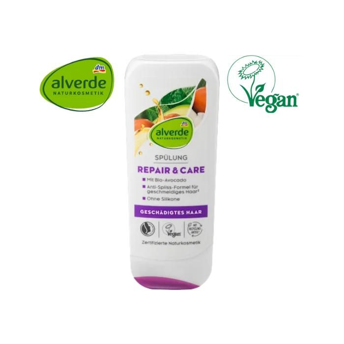 Alverde Après-shampoing réparateur à l'avocat et au beurre de karité, 200 ml
