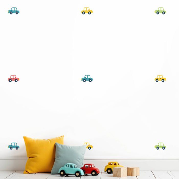 75 Stickers Autocollants Voitures Multicolores - Décoration Chambre Enfant et Bébé