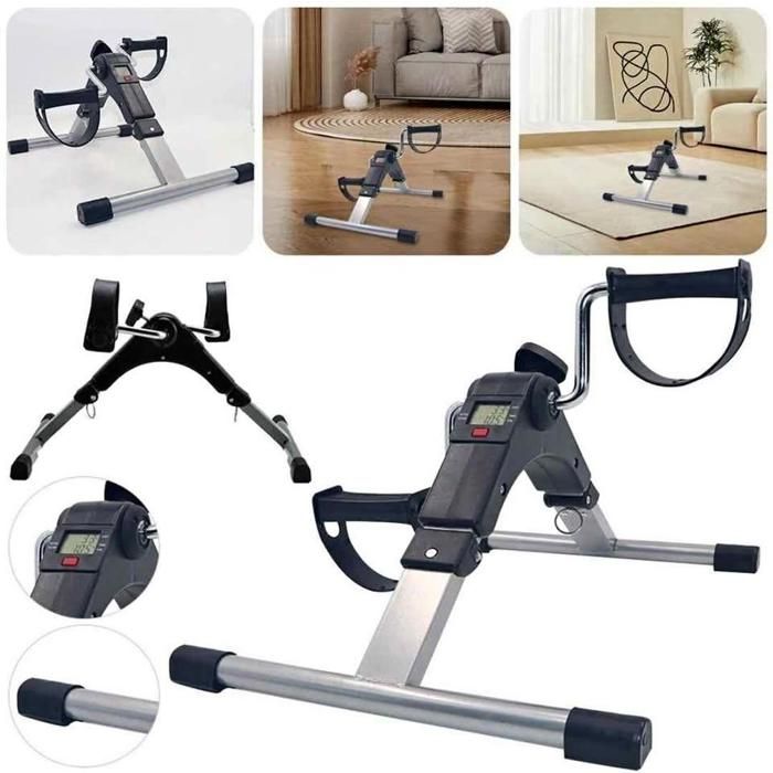 pédalier Vélo d'Exercice avec Écran LCD, Équipement de Fitness à Domicile, pour Musculaire des Jambes Multifonctionnel, Réglable.