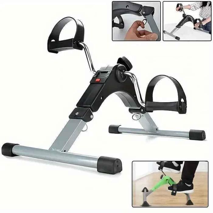 pédalier pliable avec écran LCD, avec pédales réglables, fitness à domicile. Multifonctionnel, Réglable.