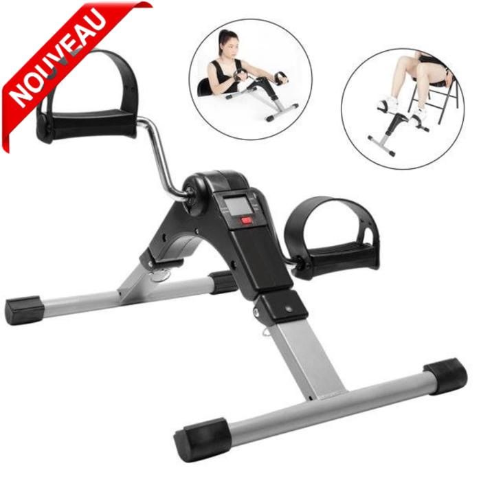 pédalierVélo d'Exercice Pliant avec Écran LCD pour Musculaire des Jambes , des Bras  Multifonctionnel, Réglable.
