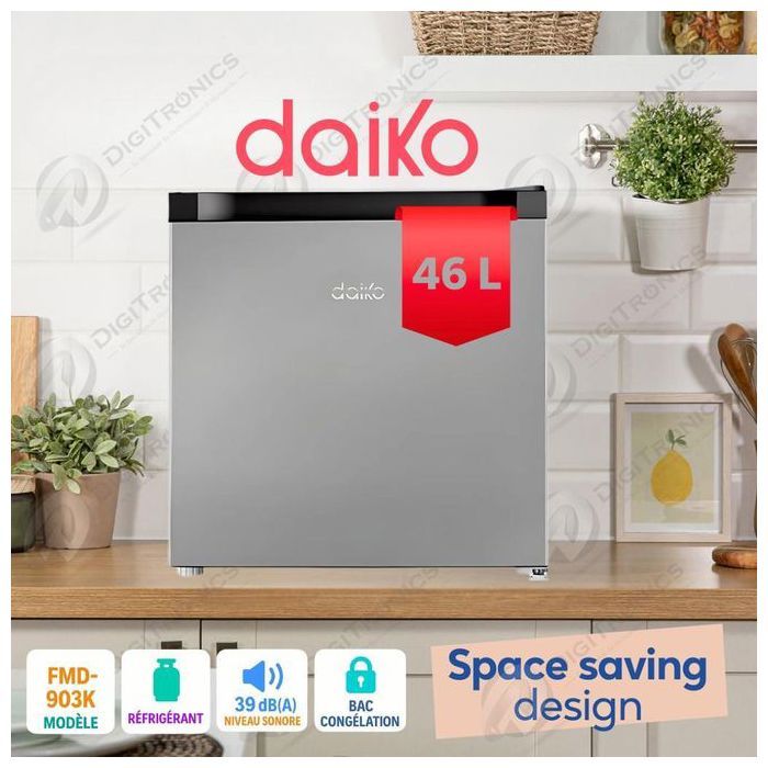Mini Réfrigérateur 46L Classe A+ Compact et Silencieux, Dark Silver, FMD-903K