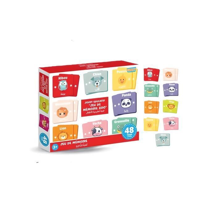 Jeu éducatif pour enfants avec 48 cartes, idéal pour développer mémoire, concentration et coordination