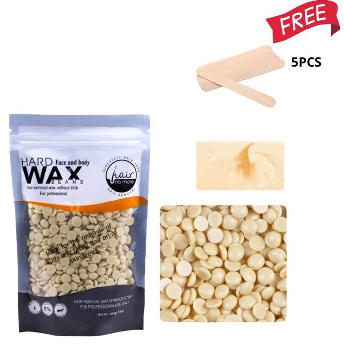Cire Dure Dépilatoire - GENERIC - 100g - Épilation Sans Bandes - 5 Spatules Incluses
