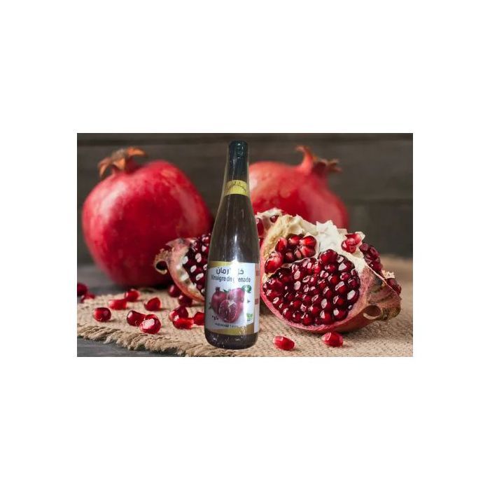 Bio Vinaigre de Grenade 500 ml en Verre 100% Fermentation Naturel Non Filtré Acidité 0%