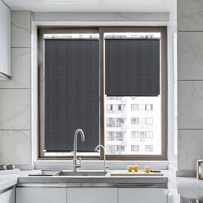 2 pièces Rouleau de rideau rétractable à ventouses – Occultant, thermique et anti-soleil 40 x 120 cm(2ps)