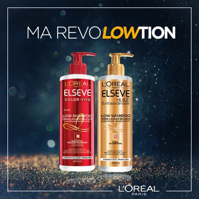 PACK L'Oréal Paris Elseve Color-Vive Low Shampoo 3en1 + Huile Extraordinaire Elsève L'OREAL PARIS Low Shampoo 3 en 1 - 400 ML