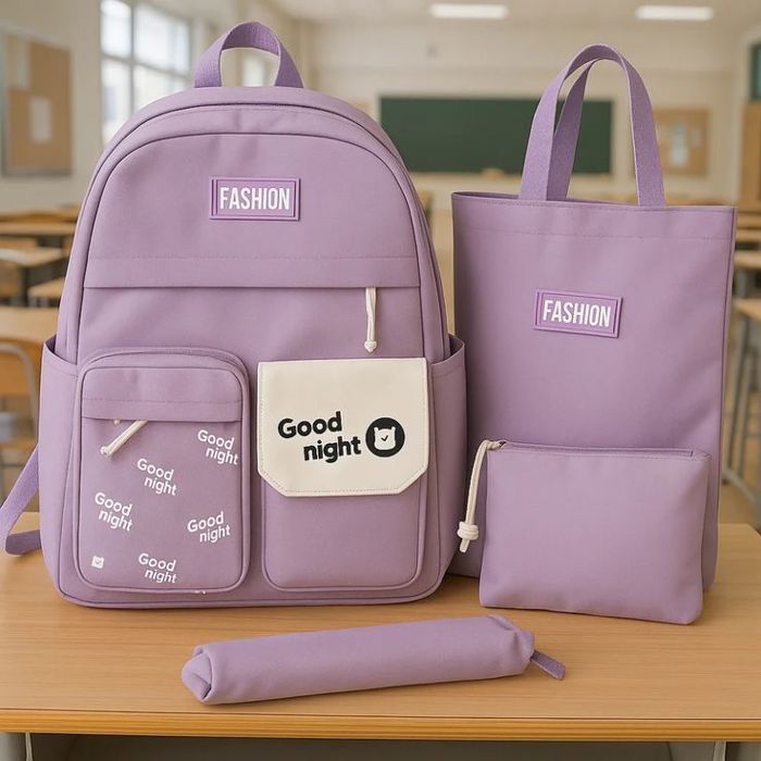 Set Scolaire Fille « Good Night » – Sac a Dos, Tote Bag et Accessoires