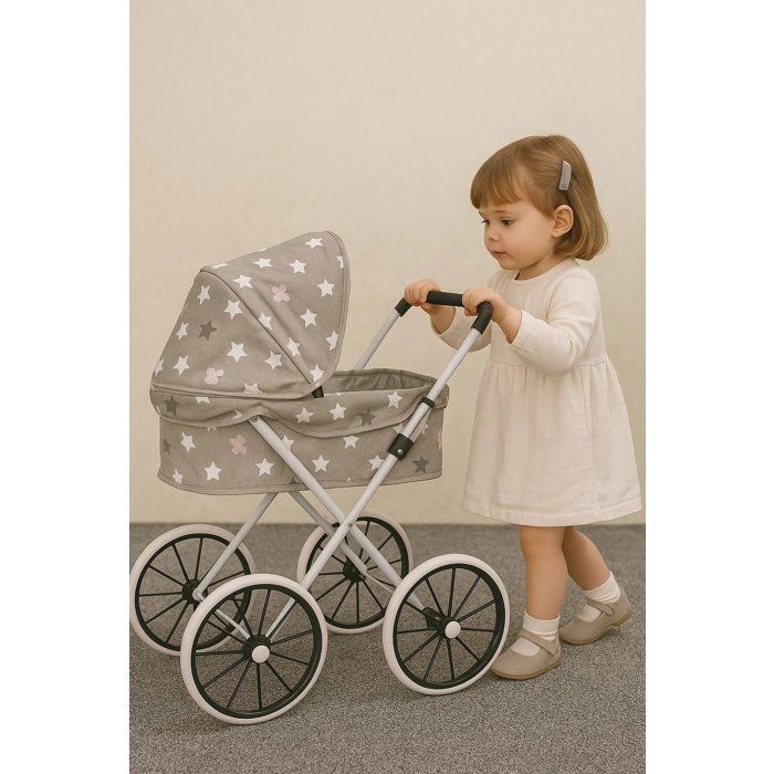 Poussette en métal pour poupées – robuste et élégante