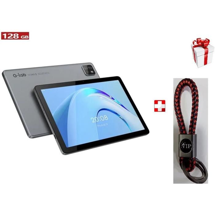 G-Tab - Tablette T11 4G - Écran 10.1" - 8 Go RAM (4+4) - 128 Go Stockage - Batterie 6580 mAh - Gris (Cadeau : Porte-clé)