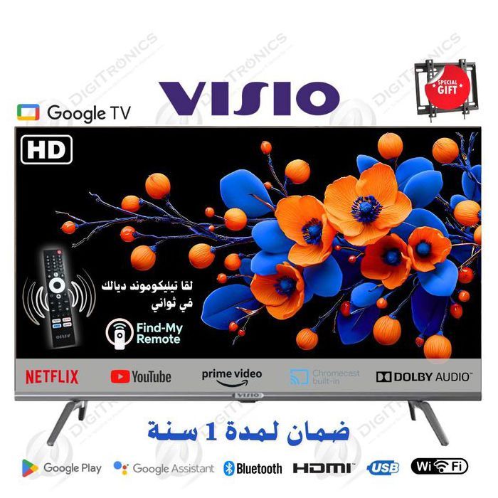 VISIO - Smart TV 32 HD - Google TV Dolby Audio, Bluetooth & WiFi, Find my remote + Support Gratuit