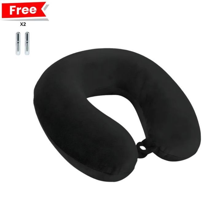 Oreiller de Voyage Massant Intelligent Noir – Confort et Relaxation +2 Pieces Mini bouteille de parfum vide GRATUIT
