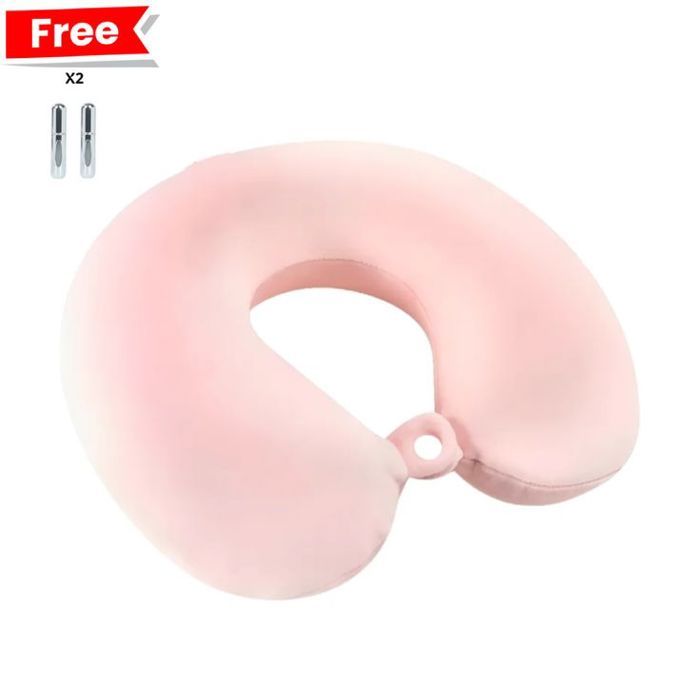 Oreiller de voyage rose – Confort ergonomique +2 Pieces Mini bouteille de parfum vide GRATUIT