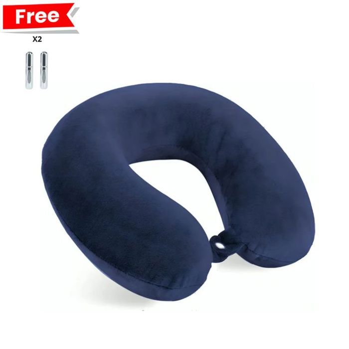 Oreiller de voyage – Bleu, confort ergonomique+2 Pieces Mini bouteille de parfum vide GRATUIT
