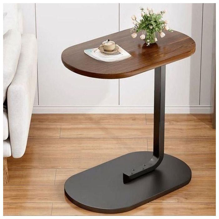 Table d'appoint en forme de C, en bois en forme de C, pour salon, table basse, COULEUR ALEATOIR