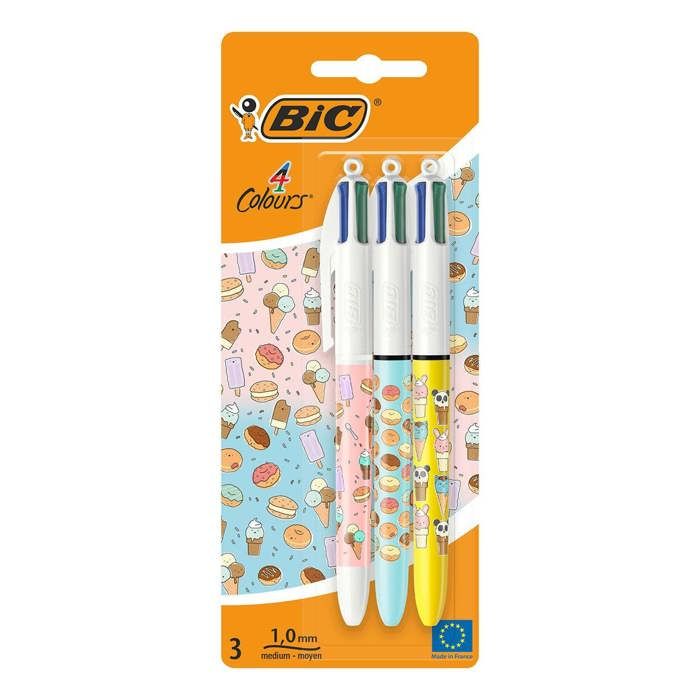 Stylo bille 4 couleurs déco Panda BL3