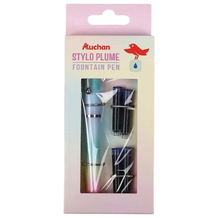 Stylo plume Shimmering + 4 recharges Auchan