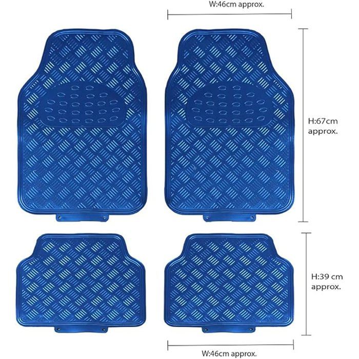tapis 4pcs pour voiture en bleu