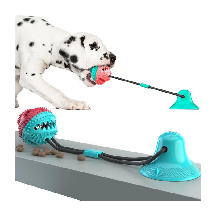Jouet pour chien interactif à ventouse – Balle distributrice et tir à la corde