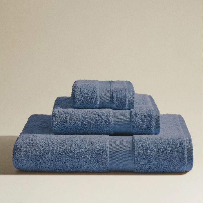 Pack serviette de bain - 3 pièces 100% coton Bleu marine