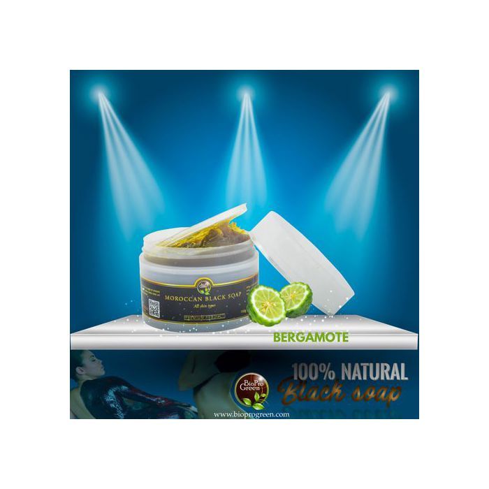 Savon noir - BIO PRO GREEN - Sabone béldi - Parfumé à la bergamote - Exfoliation naturelle - Hydratation intense