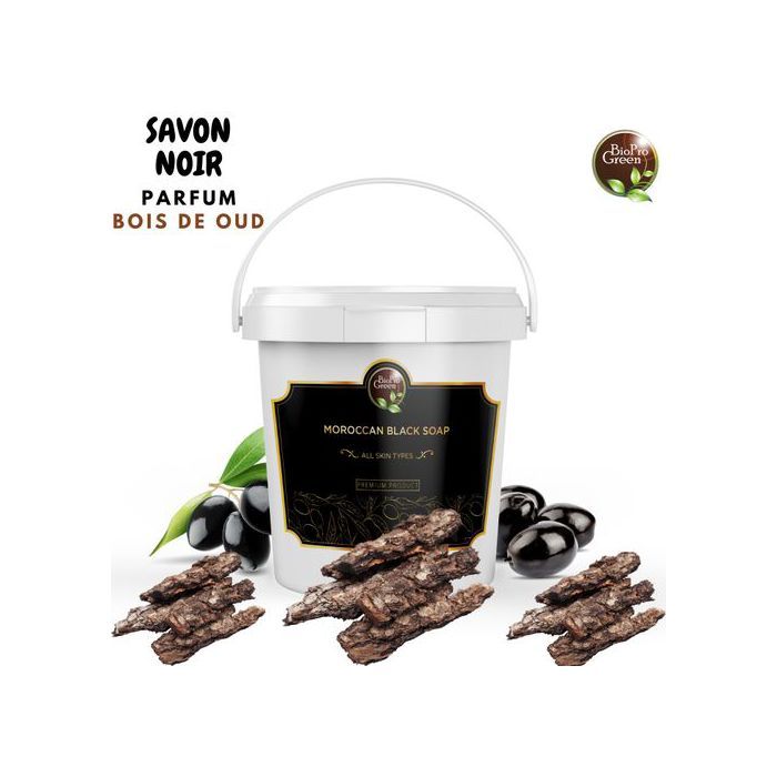 Savon noir - BIO PRO GREEN - Parfum Bois de Oud - Exfoliation douce - Nettoyage en profondeur - Minéral