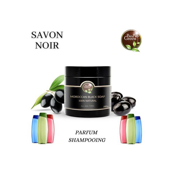 Savon noir - BIO PRO GREEN - SHAMPOING sabone beldi - 100% naturel - Purifiant - Minéral