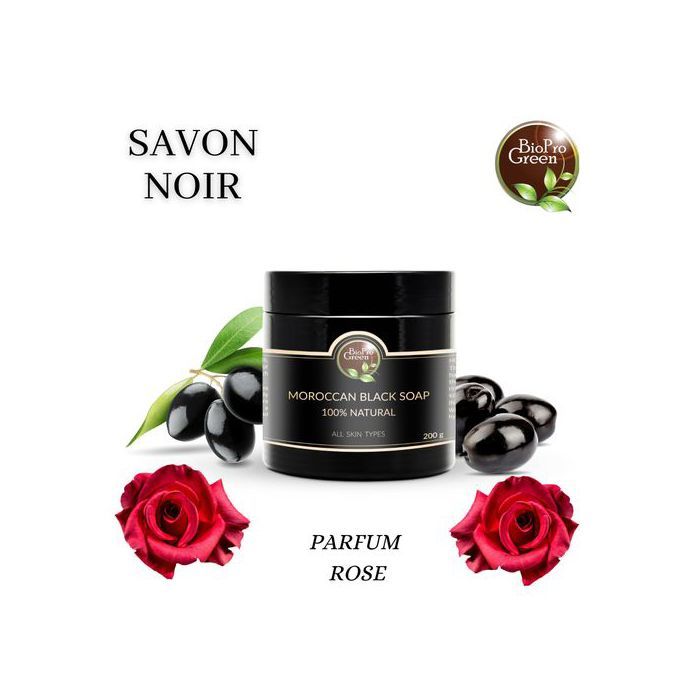 Savon noir - BIO PRO GREEN - Rose sabone beldi - Purifiant - Nourrissant - Minéral