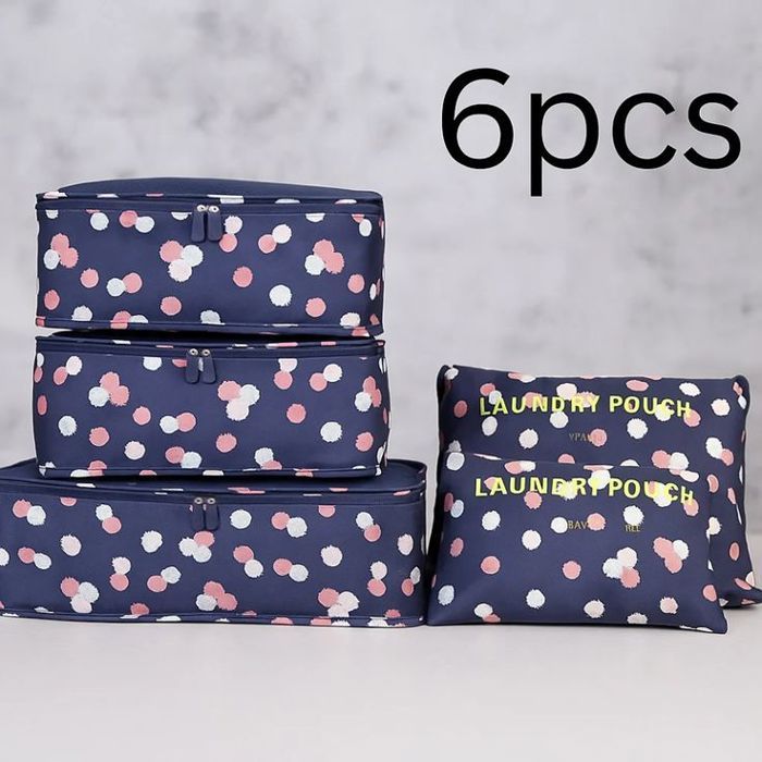 Set de 6 Organisateurs de Voyage Impermeables – Poches et Sacs de Rangement pour Vetements & Accessoires