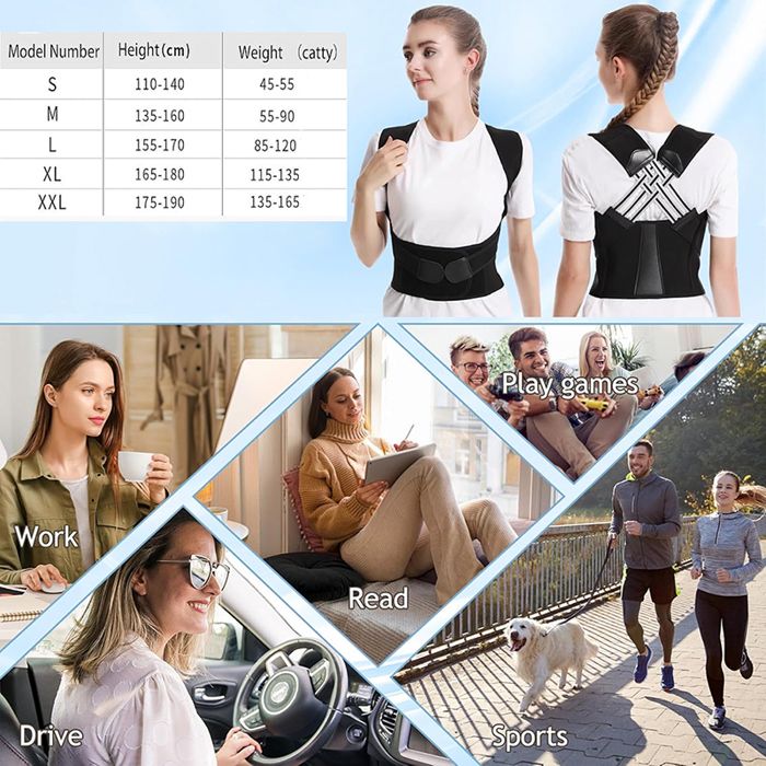 Correcteur de posture réglable pour hommes et femmes, soulagement des douleurs de la colonne vertébrale