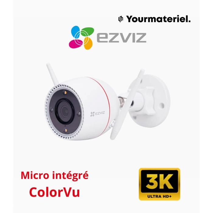 Caméra de sécurité - EZVIZ - H3c 3K - Résolution 5MP - Vision nocturne - Détection IA
