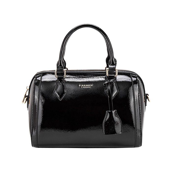 Sac Bowling Verni – Signature Italienne-noir