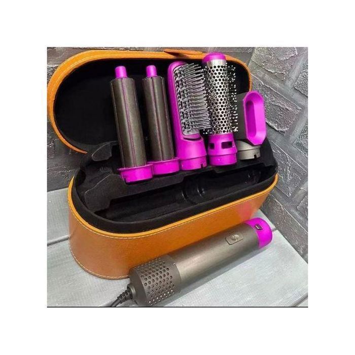 Brosse Multifonction 5 en 1 - Sèche-Cheveux Lisseur avec Peigne et Boîte, Style à Air Chaud, Couleur Aléatoire