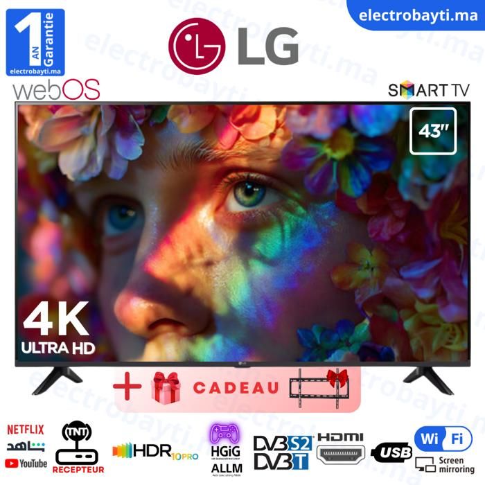 SMART TV - LG - 43UT73006LA - 43 Pouces - 4K UHD - AI ThinQ, Processeur alpha5 Gen7