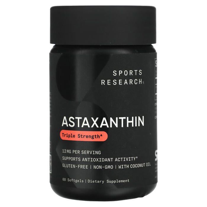 Astaxanthine, Triple concentration, 12 mg, 60 capsules à enveloppe molle