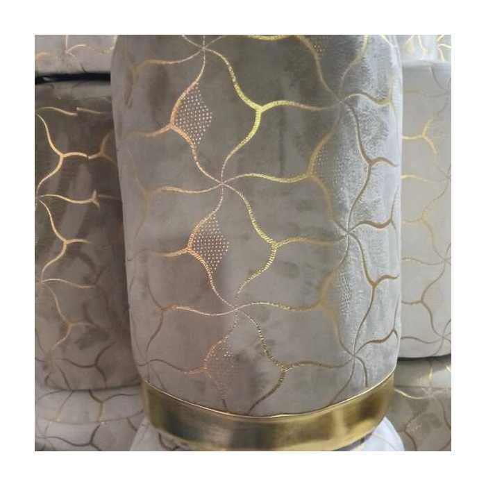 Pouf de Luxe en Velours avec Finitions Dorées