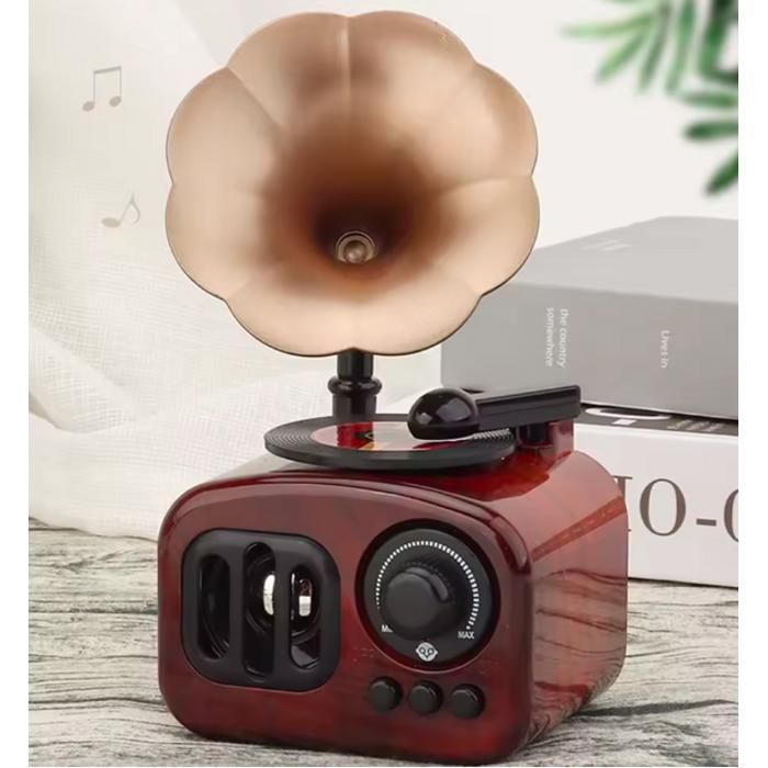 Boîte à musique miniature - GENERIC - Gramophone vintage - Décoration marron - Pour adultes - Mixte