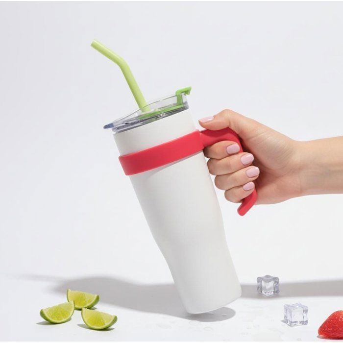 Thermos - AYA HOME - XXL - Inox - 1,2 L - Poignée ergonomique - Paille incluse