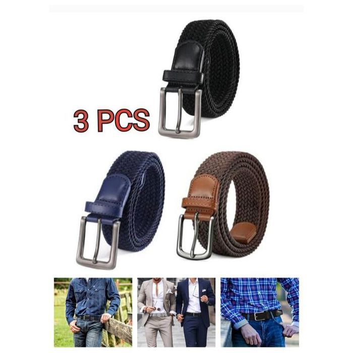 Pack de ceintures - GENERIC - 3 PCS - Élastique - Unisexe - Noir - 130 cm