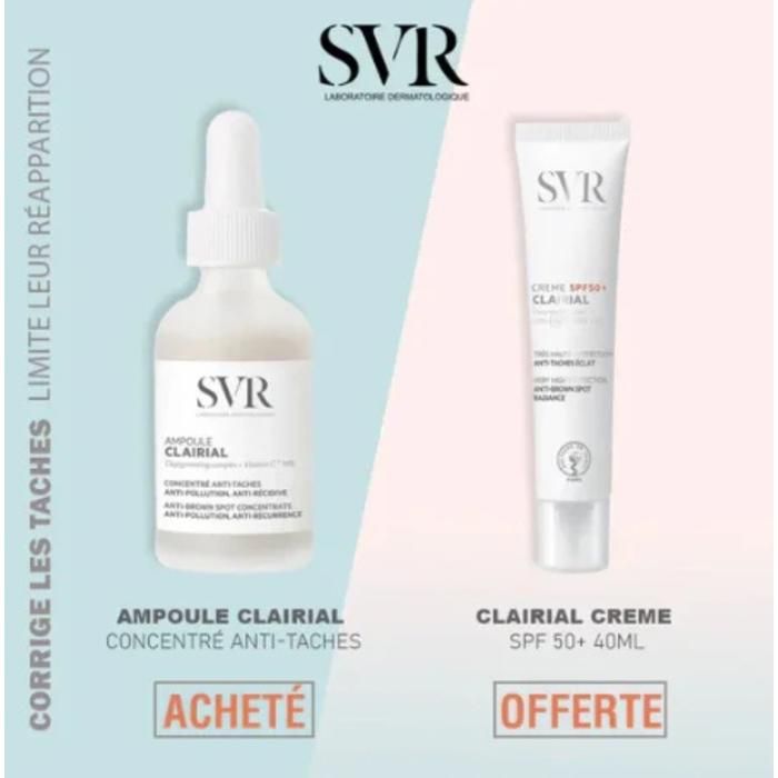 Svr Clairial Ampoule 30ml+Clairial Creme Spf50+ 40ml Pack