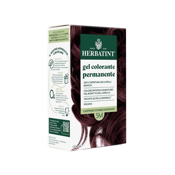 Coloration Cheveux - HERBATINT - 5M Chatin Clair Acajou - 170ml - Sans Ammoniaque - Vegan