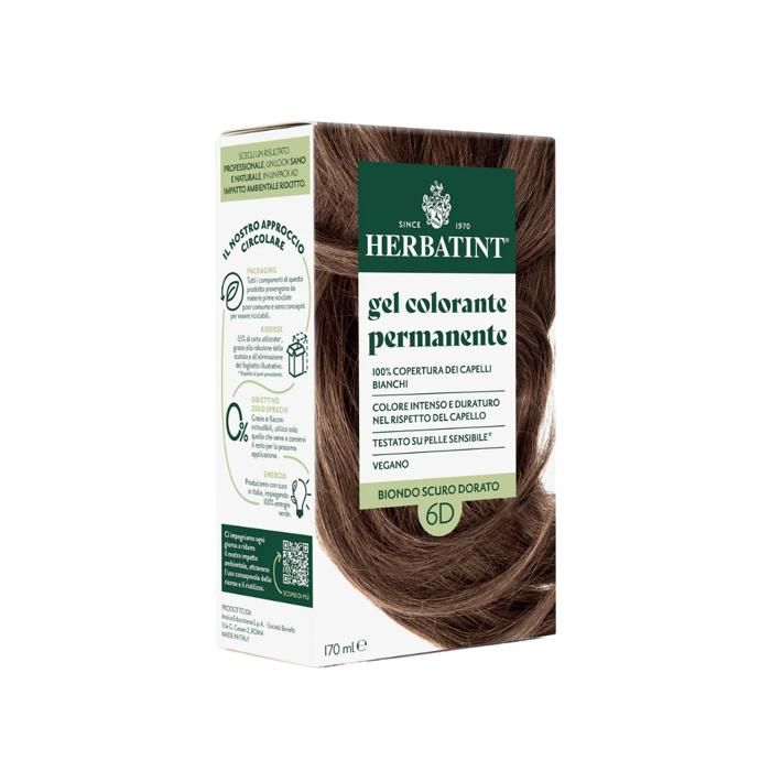 COLORATION - HERBATINT - 6D Blond Foncé Doré - 170ml - Hypoallergénique - Vegan