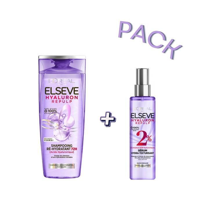 Elseve - Pack Sérum Hyaluron Repulp 150ml + Shampooing 200ml 