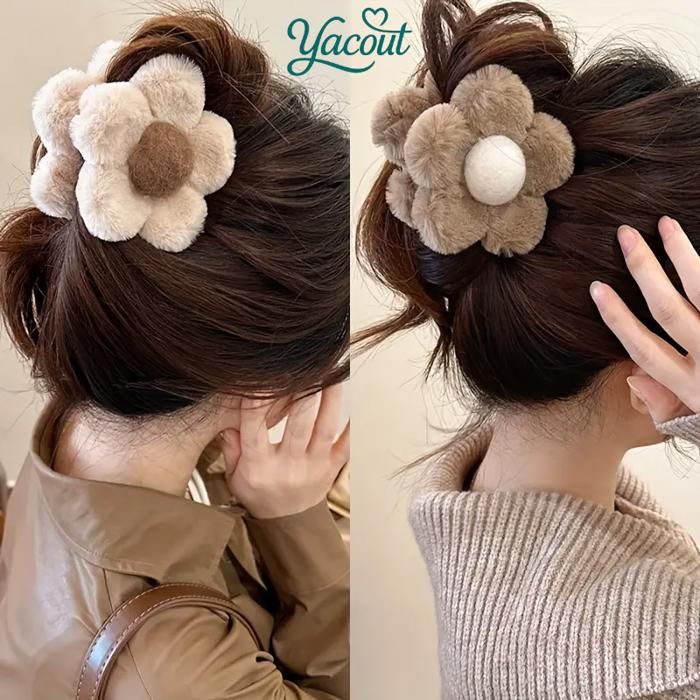 Accessoire coiffure fleur douce moelleuse élégante raffinée multicoleur