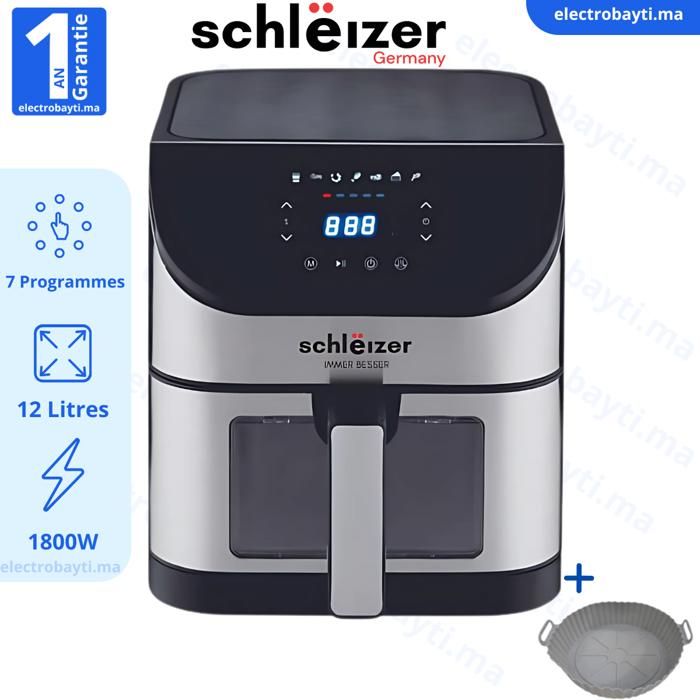 Friteuse sans huile tactile Schleizer Air Fryer 12 L — 7 programmes - 1800 W