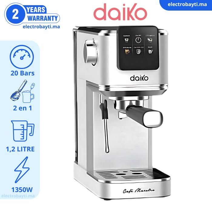 Daiko - Machine à Café et Cappuccino - Espresso froid - INOX - 20Bars  - CF9352EK